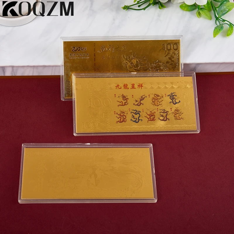 2024 Dragon Year Note Coin Gold Plated Celebrating Commemorative Notes For Collection Home Decor Lucky Bag Guest Gift Crafts
