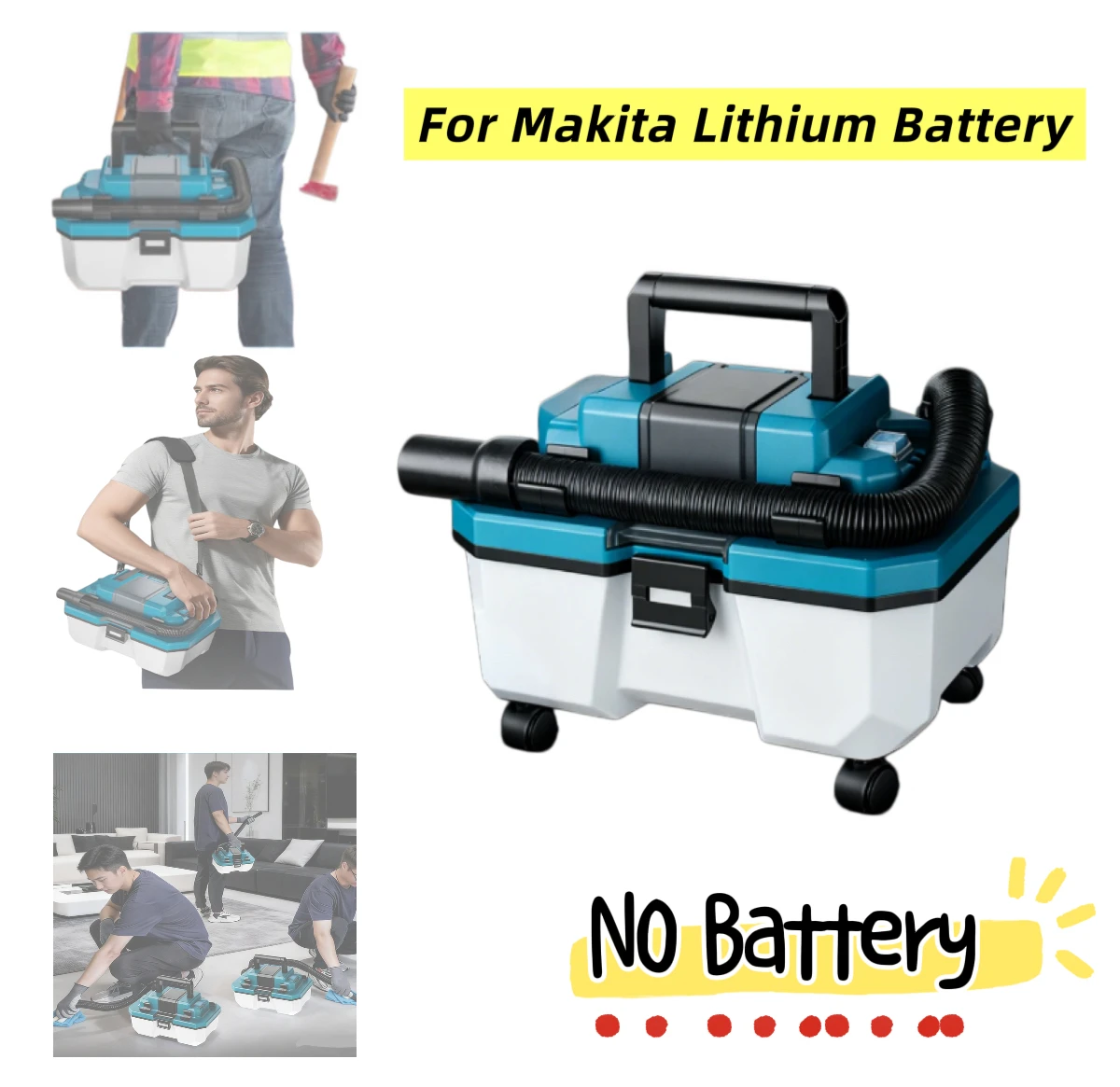 

Portable Cordless Multi-Functional 3 in 1 Wet/Dry/Blow/Suction Vacuum Cleaner for Makita 18V Lithium Battery(NO Battery)