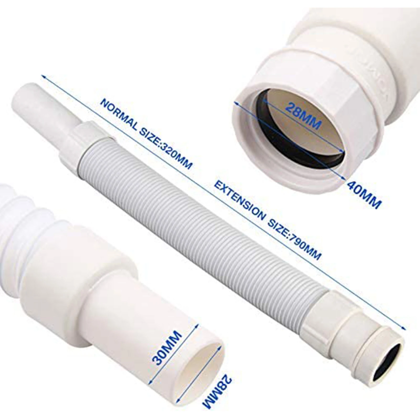 Kitchen Sewer Flexible Sink Drain Pipe 36-79cm For Bathtub Shower Drains Plumbing Hose Stretchable