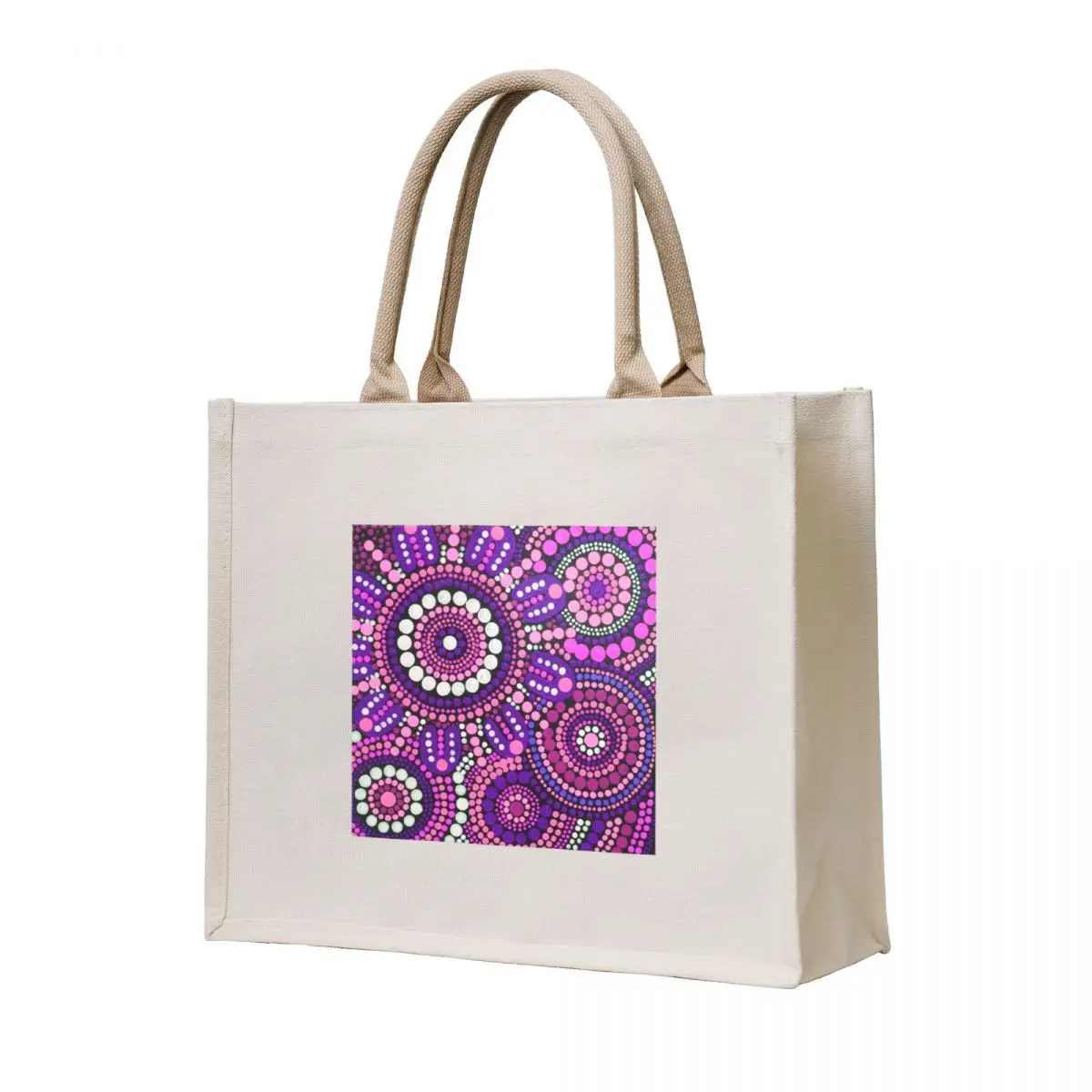 

Aboriginal Art Pink Pattern Family Gathering Tote Bag Handbags shopper bag woman tote bags aesthetic