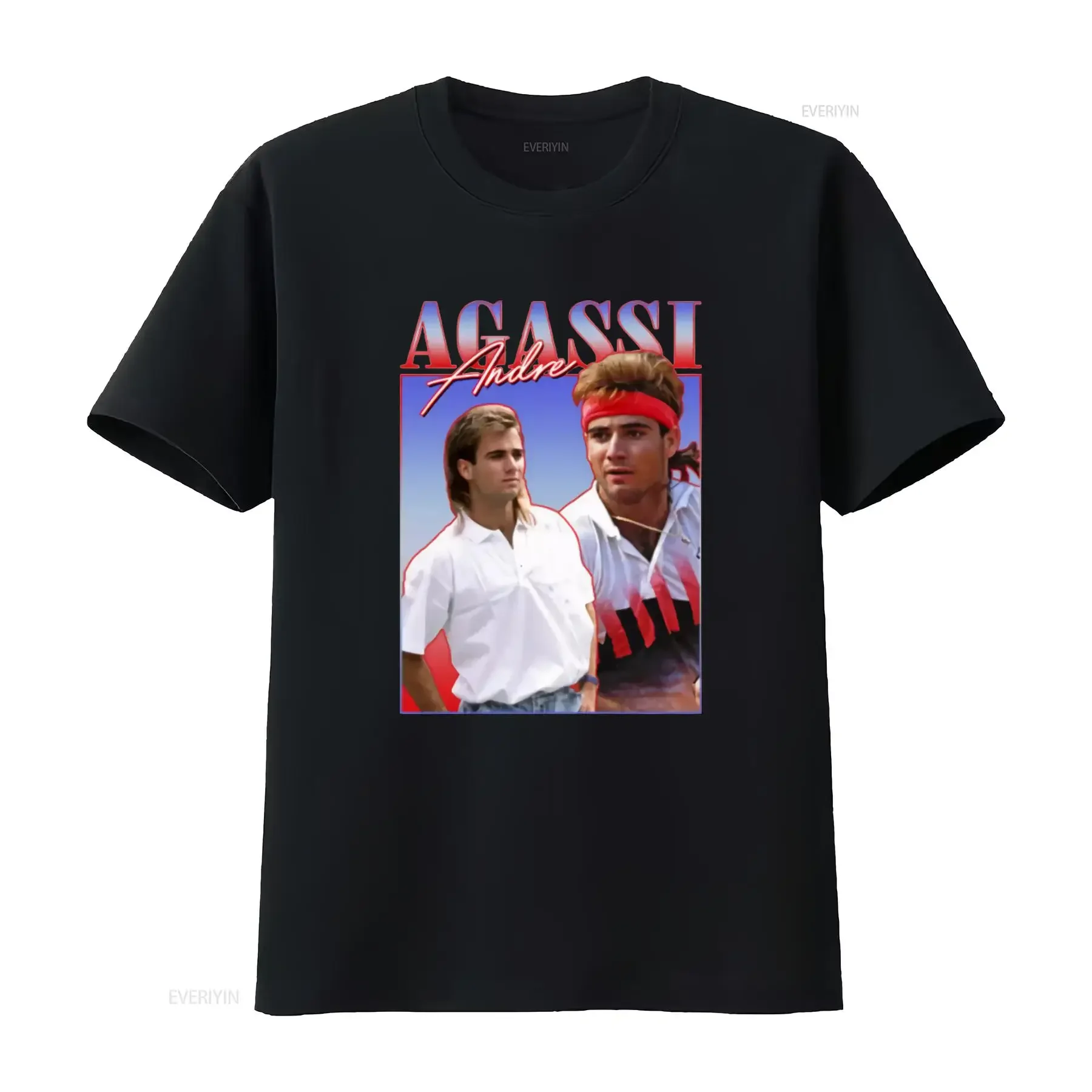 Andre Agassi 90s Style Retro Tennis T Shirt vintage Washed Unisex Slightly graphic Versatile designer clothes
