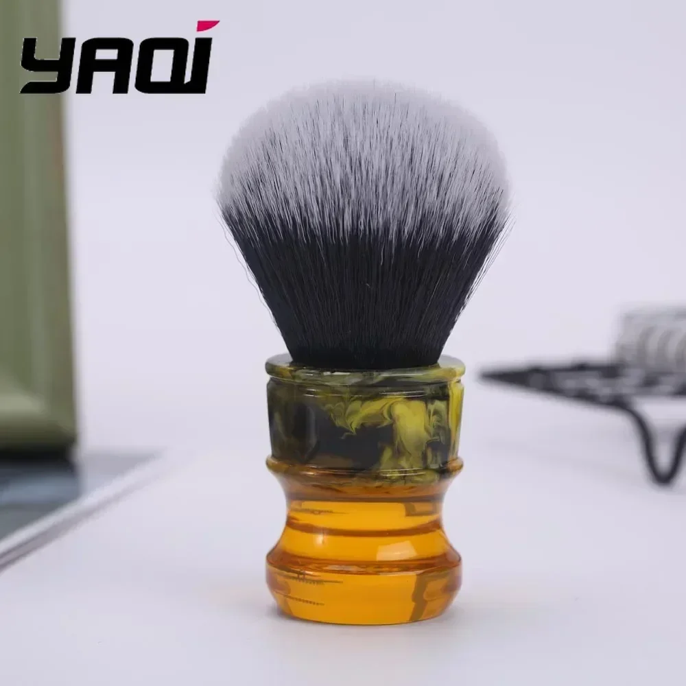 Yaqi 24MM Men Wet Shave Brushes Sagrada Familia Black/White Tuxedo Synthetic Fibre Resin Handle Beard Brush for men