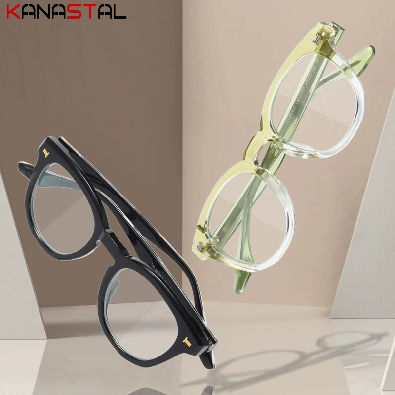 Women Blue Light Blocking Reading Glasses Prescription Optical Lenses Myopia Eyewear Men Computer Acetate Fibre Eyeglasses Frame