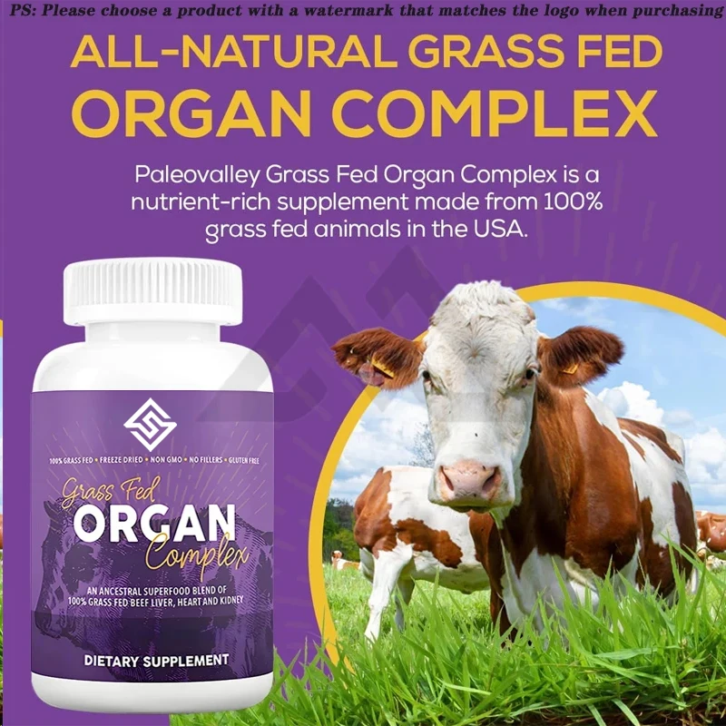 Grass Fed Beef Organ Complex Capsule - Freeze-dried Beef Liver, Heart, And Kidney Mixture Concentrated Natural Vitamins