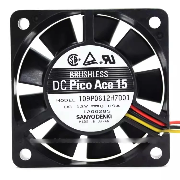 Free shipping original 109P0612H7D01 12V 0.09A 6CM 6015 three wire cooling fan