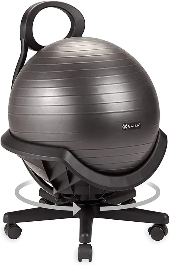 Krzesło Ultimate Balance Ball (opcja standardowa lub obrotowa podstawa) – ergonomiczne krzesło z piłką do jogi o stabilności premium do ćwiczeń dla domu