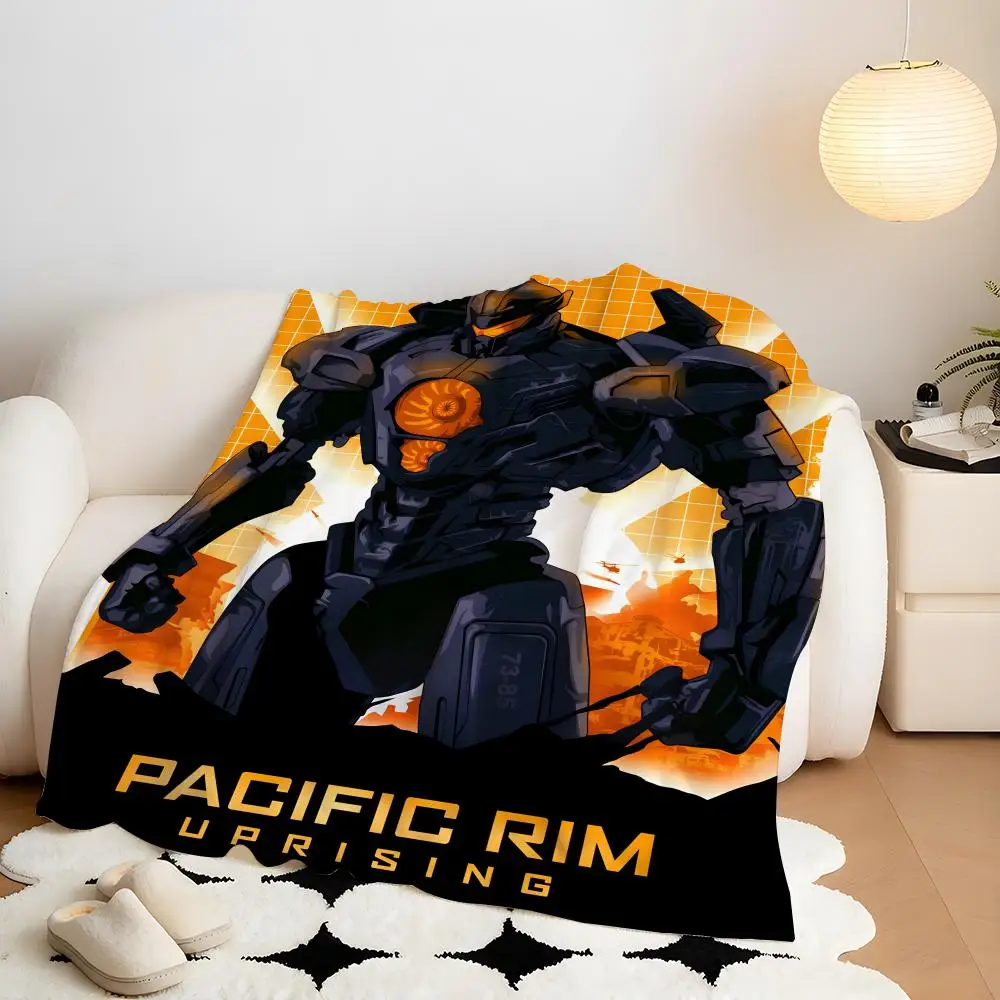 Movie P-Pacific R-Rim Throw Flannel Throw Blanket, Lightweight Cozy, Durable Washable cute Cool