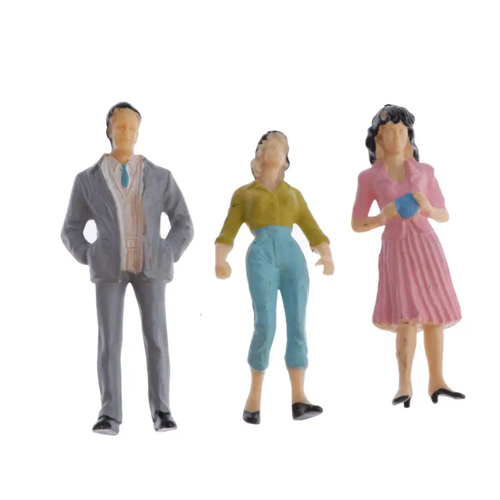 20 piezas Mini figuras de personas 1/25 modelo de trenes figuras de personas de plástico arquitectónicas personas pequeñas para escenas en miniatura
