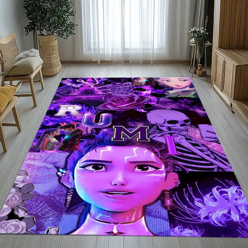 KPop D-Demon H-Hunters Girl Group Cartoon Soft Non-Slip Area Rug for Living Room,Bedroom Playroom Carpet Mat for Sofa,Home Decor
