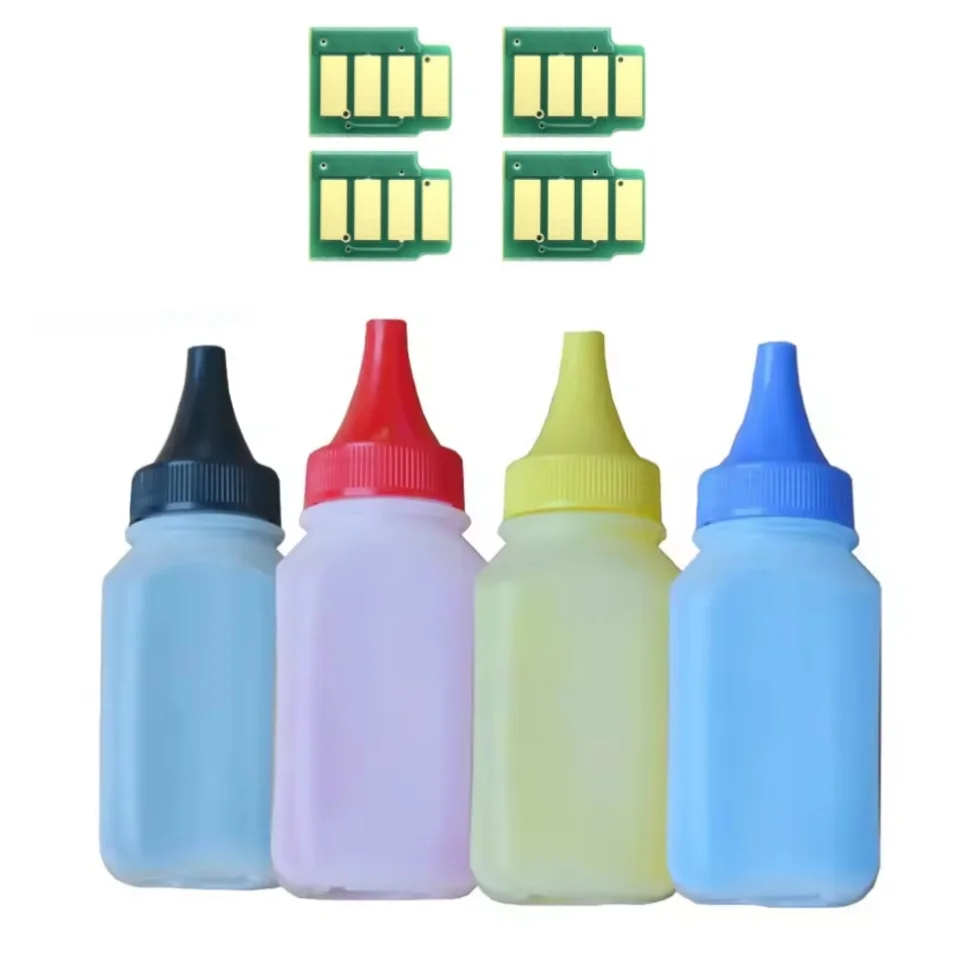 4Pcs Refill Color Toner Powder and 4Pcs Reset Chip for Brother TN223 TN227 TN243 TN247 TN253 TN257 TN233 TN237 KCYM Cartridge