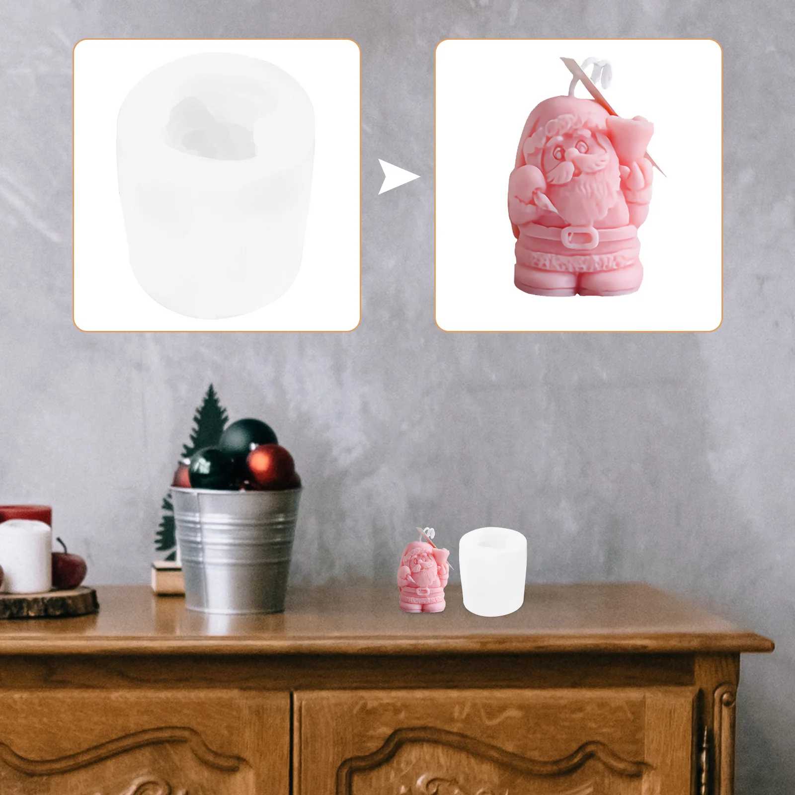 

1pc Christmas Santa Claus Mold Diy Silicone Tool For Xmas Making Supply Kids Craft Gift Hardware Accessory