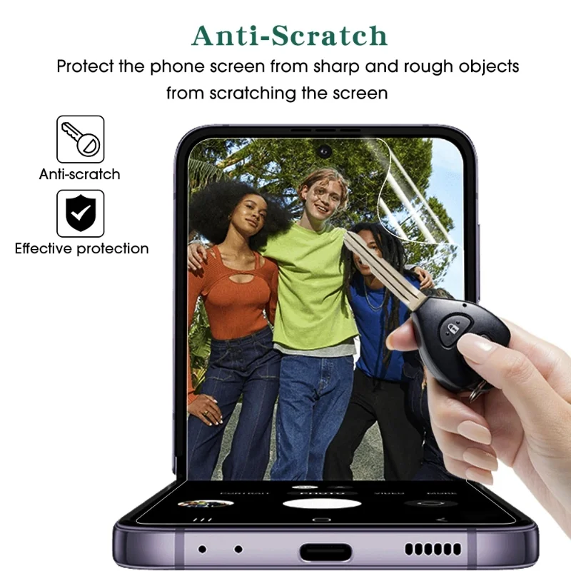 Hydrogel Film Screen Protector for Samsung Z Flip 4 Full Coverage Soft Front Back Clear Water-proof Protective Films for Samsung