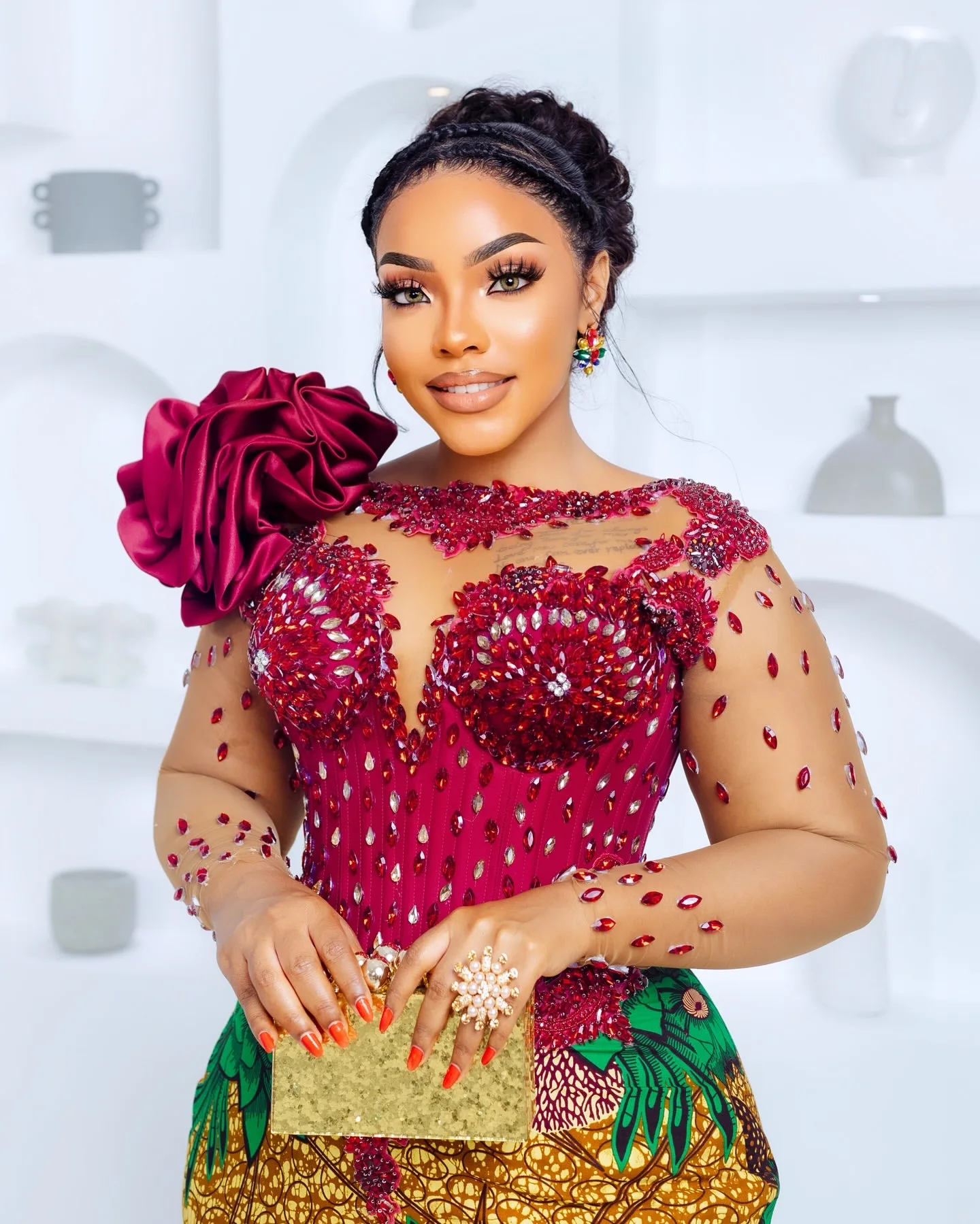 عنابي حورية البحر الأفريقية 2025 فساتين لحضور الحفلات الموسيقية كريستال الزهور مطرز مطبوعة مساء حفلة رسمية فساتين عيد ميلاد