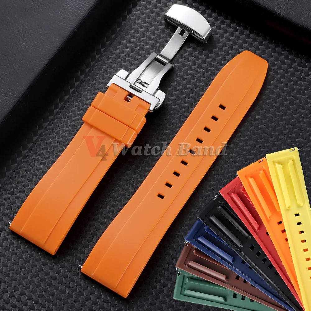 18mm 20mm 22mm 24mm Silicone Watch Bands for Omega for Seiko Quick Release Rubber Watch Strap for Tissot for Citizen Bracelet