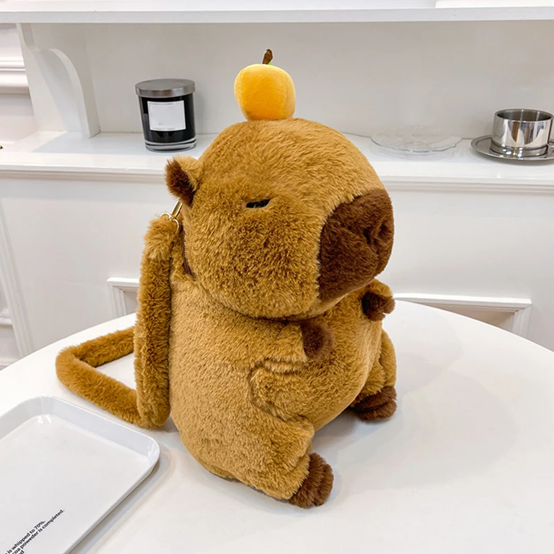 ใหม่กระเป๋าเป้สะพายหลังPlush Capybaraไหล่เดี่ยวCrossbodyกระเป๋ากระเป๋าถือนุ่มCapybaraตุ๊กตากระเป๋าวันเกิดคริสต์มาสเด็กของขวัญ