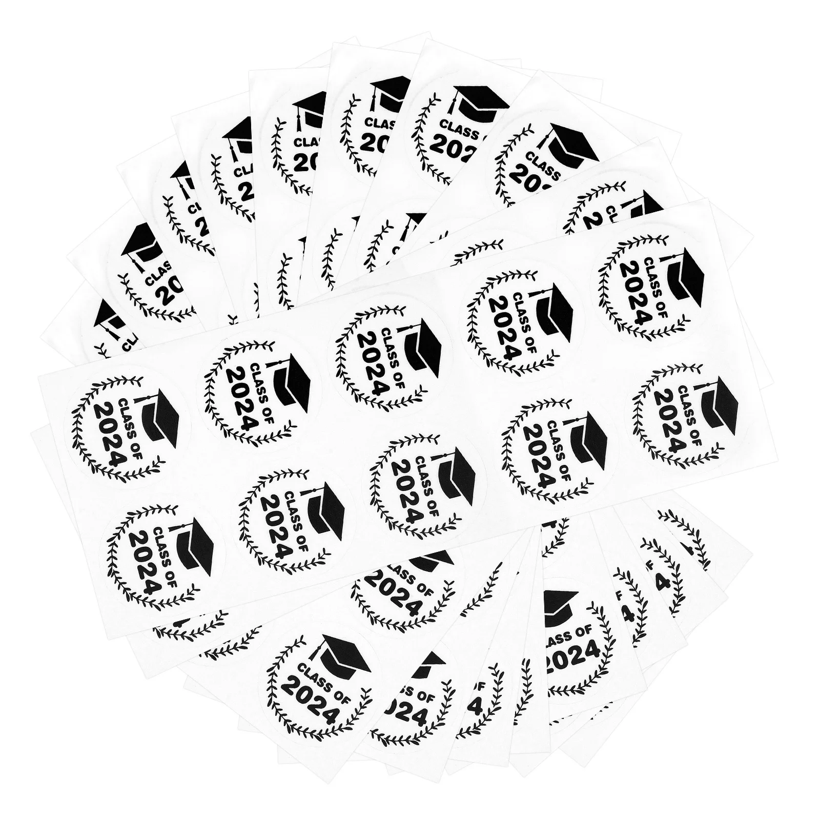 

10 Sheets Graduation Self-Adhesive Sealing Decals Gift Packaging Labels Round Decorative For Bags Envelopes Books Sealing
