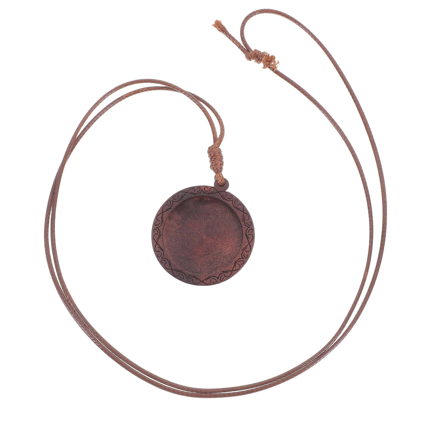 

5pcs Wooden Bottom Holders Jewelry Craft Trays Dangle Pendant Base Bezels Round Gemstone Resin Necklace Kits Accessories