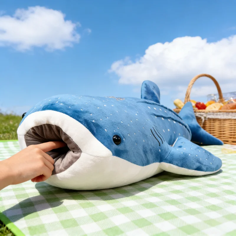 Shark Whale Long Body Pillow Gaming Chair Stuffed Cushion Kawaii Cute Animal Travel Throw Pillow Cozy Soft Cushion Home Decor
