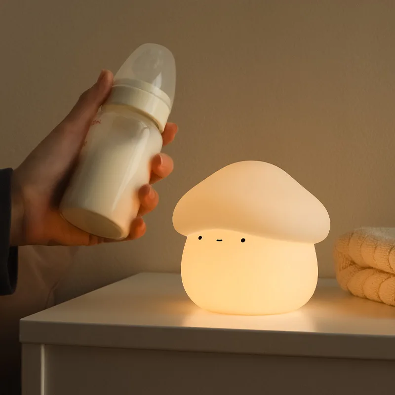 MUID mushroom head night Internet celebrity bedroom bedside cute sleep charging baby feeding soft pat light