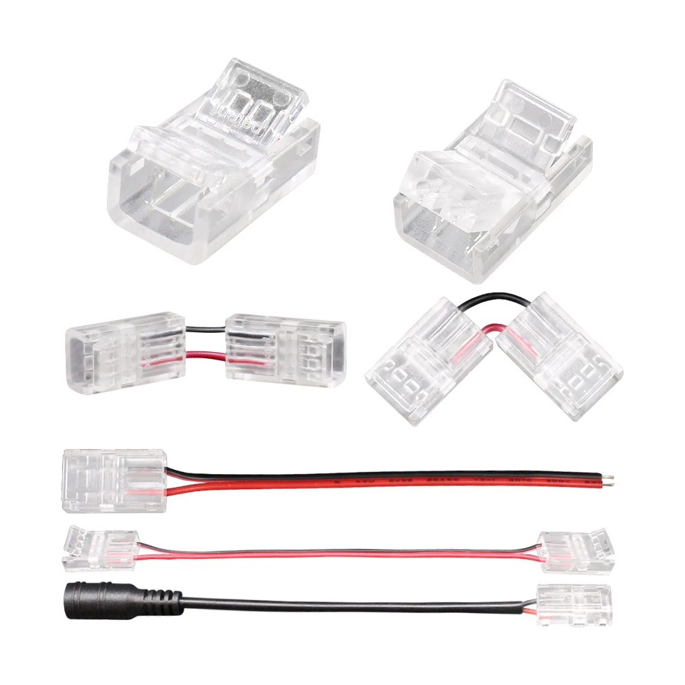 5pcs 2Pin COB LED Strip Connector Extension Wire Terminal LED Connectors for 8mm 10mm IP20 IP65 2835 5050 SMD COB Tape Lights