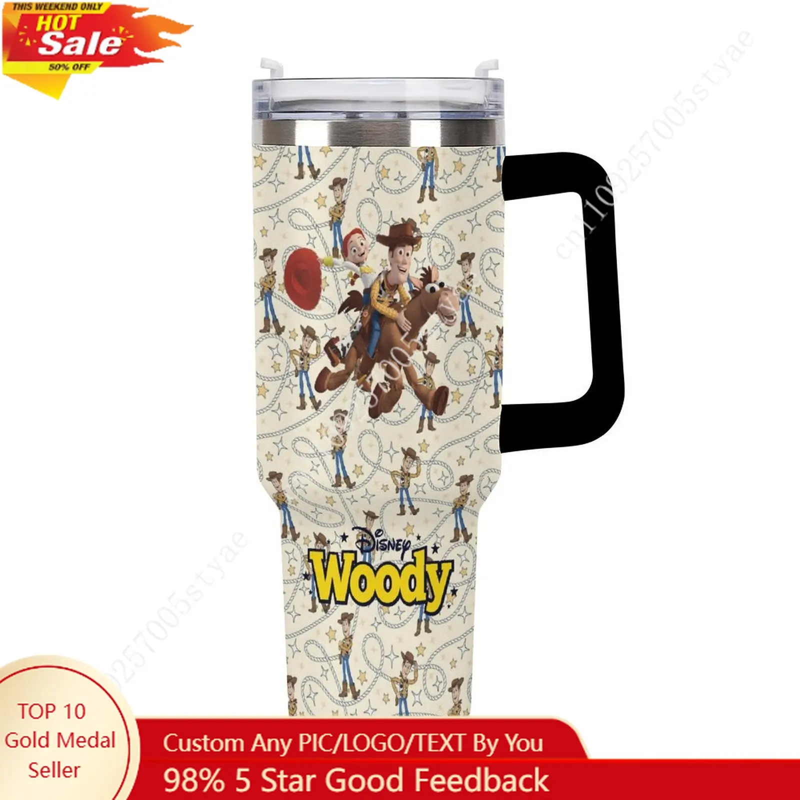 

Термос-бутылка для воды с дизайном Дисней, с возможностью нанесения индивидуального текста и изображений, автомобильная кружка, дорожная бутылка для воды, 40 унций