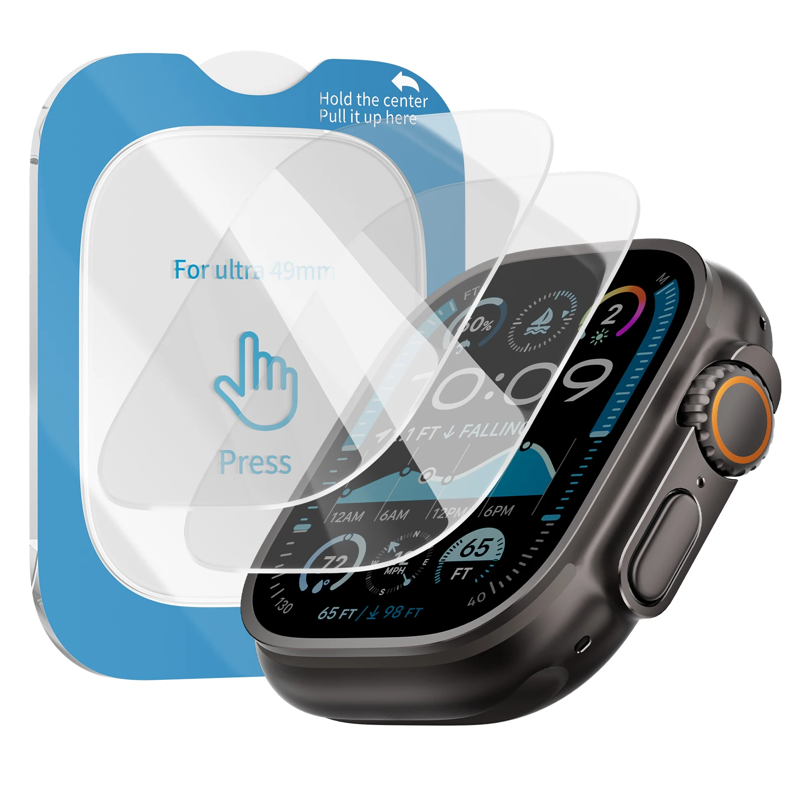 

Защитная пленка для экрана Apple Watch Ultra 2, 49 мм, водонепроницаемая, с автоматическим выключением, закаленное стекло, полная пленка iWatch Ultra 49 мм
