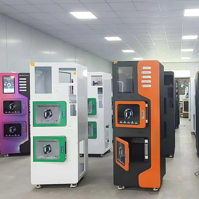 Automatic helmet washing and drying machine, helmet washing machine with swipe function