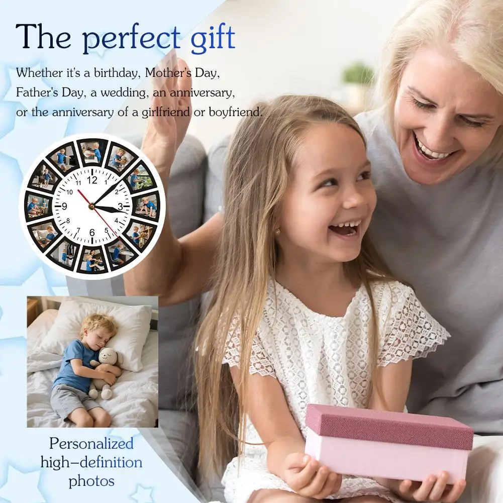 صورة مخصصة ساعة حائط صور مجمعة ساعة المنزل شخصية المنزل صور طباعة ساعة حائط ساعة حائط اكسسوارات الديكور #2