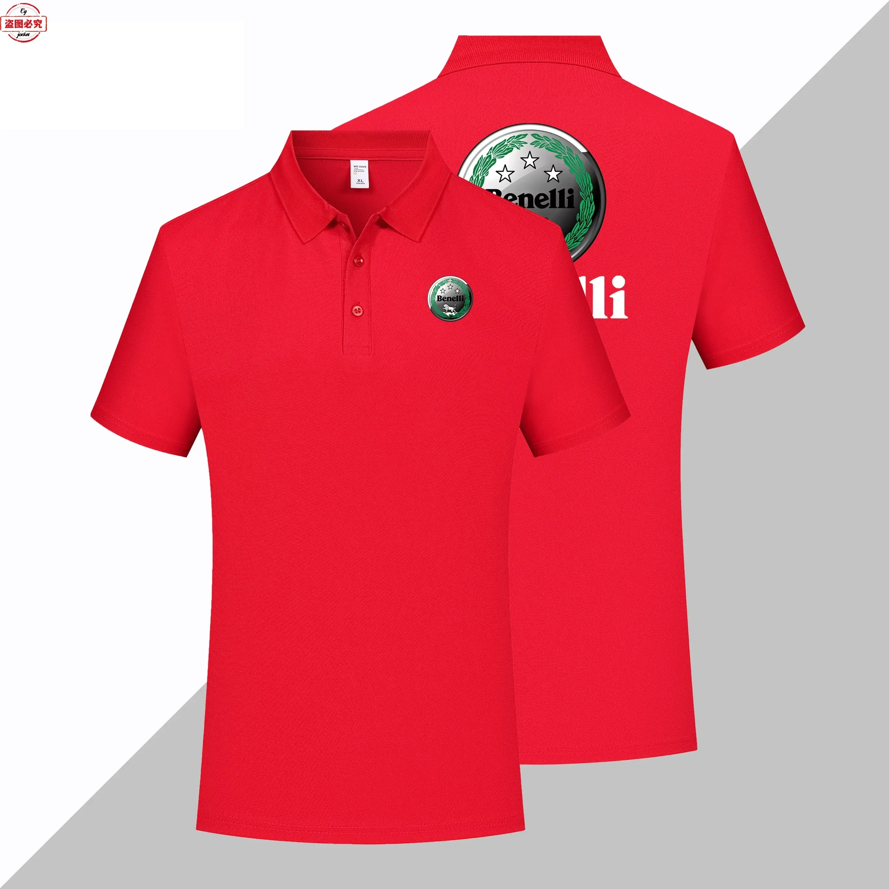 Benelli Motorcycle LOGO Printed Men's Benelli Cycling Clothing Business Casual Short Sleeved Sports T-shirt Collar Polo Shirt