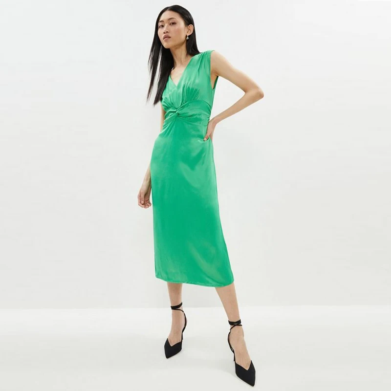 

Blue Sexy Knee-Length Evening Dresses 2023 V-neck Aline Ruffle Regular Strapsفساتين حفلا Zipper Up Backless Robes De Soirée 2023