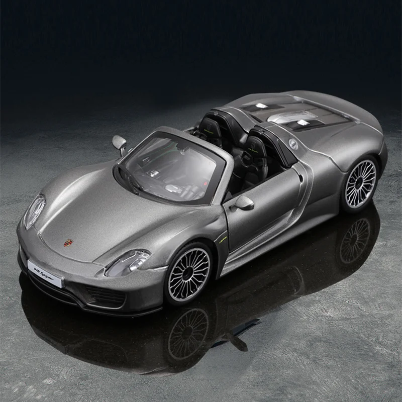 [Hot-Sale] Bburago 1:24 Porsche 918 Spyder Sports Car Diecast Model Edition Alloy Luxury Vehicle Toys Petrol-Electric Hybrid