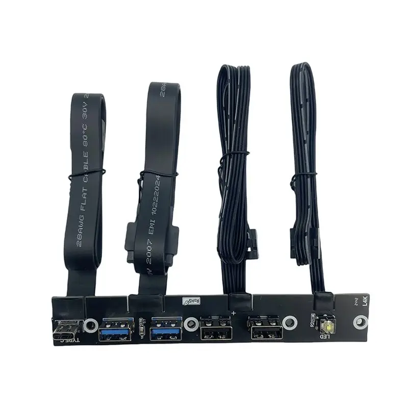 A53M-USB 3.0 Front Panel Hub IO Panel 2-Port USB3.0+2-Port USB2.0+1-Port TYPE-C 20G+LED Switch For PC Case Desktop