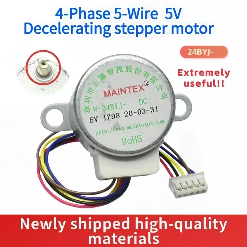 4-Phase 5-Wire DC Gear Stepper Motor 5V 24BYJ48 Reduction Motor Ratio 64:1 for Single Chip Microcomputer/Camera Monitoring