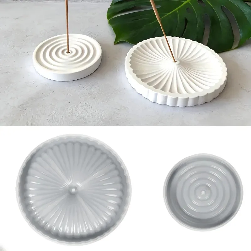 Two Part Incense Tray Resin Silicone Mold DIY Epoxy Mold for Incense Holder Home Table Craft Ornament Decoration