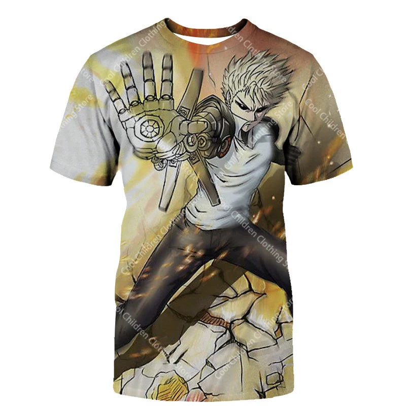 One Punch Man New 3D Print Trendy T Shirts Boys Girls Short Sleeves T-shirt Parent child clothing Summer Fashion Leisure Top