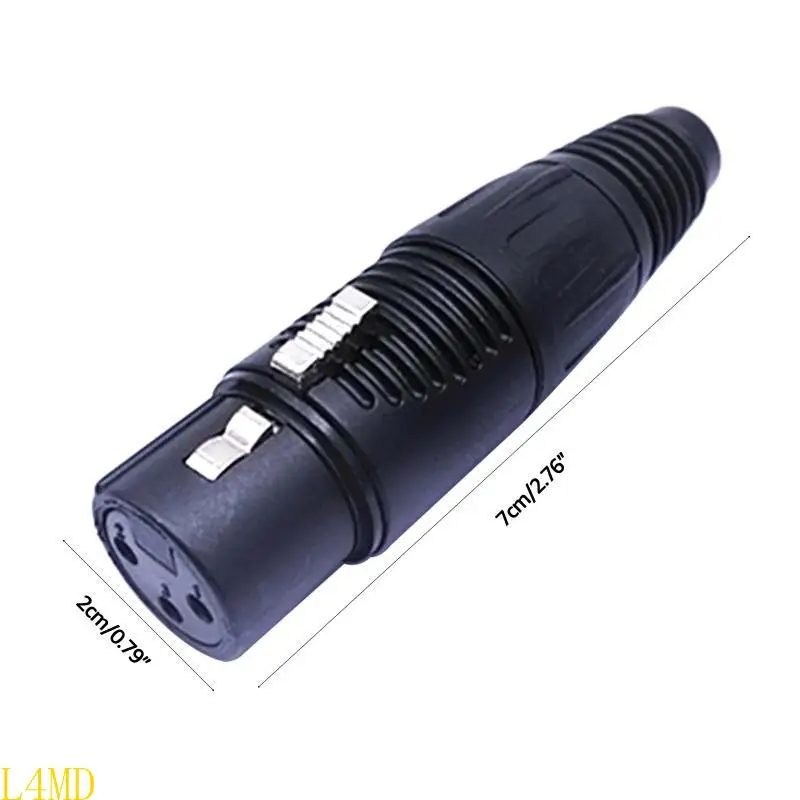 L4MD XLR Plug Connector 3 Pin Pin/Female Adapter for Audio Cable
