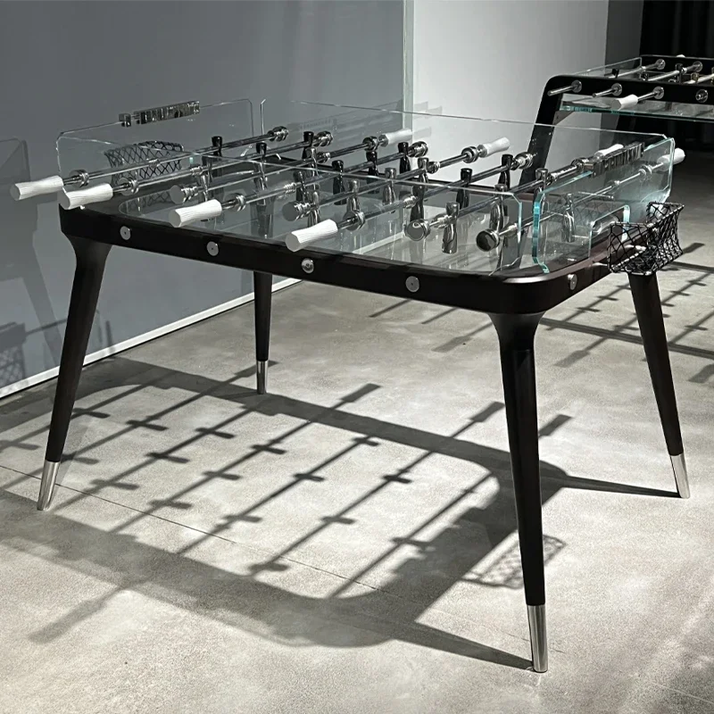 Newly Designed All Glass Soccer Machines Customizable Walnut Soccer Machines Foosball Games Indoor Game Tables