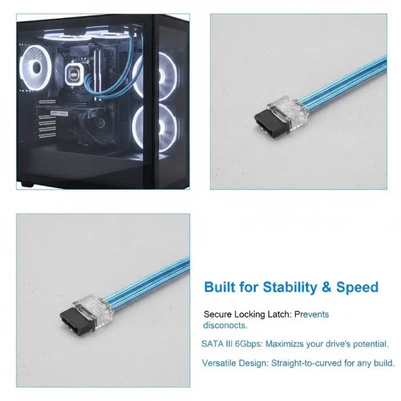 ATA 3.0 III 6Gb/s 10cm Hard Disk Drive Data Serial ATA Straight Cable 26AWG For HDD SSD Cord Line 7pin Sata Cable