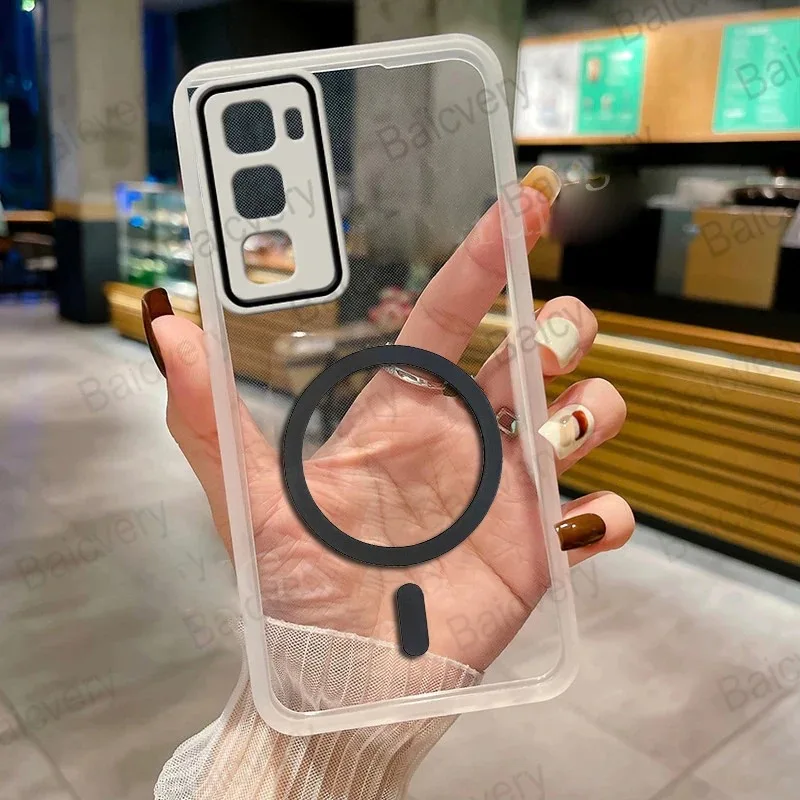 For Infinix Hot 60 50 Pro Plus 60i Case Simple Transparent Magnetic TPU Skin-friendly and Anti-drop Cover For Infinix Hot 60I