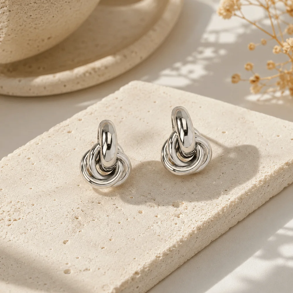 Simple Geometric Knot Earrings Multi-layer Design Irregular Twist Earrings Chunky Style Vintage Drop Earrings Daily