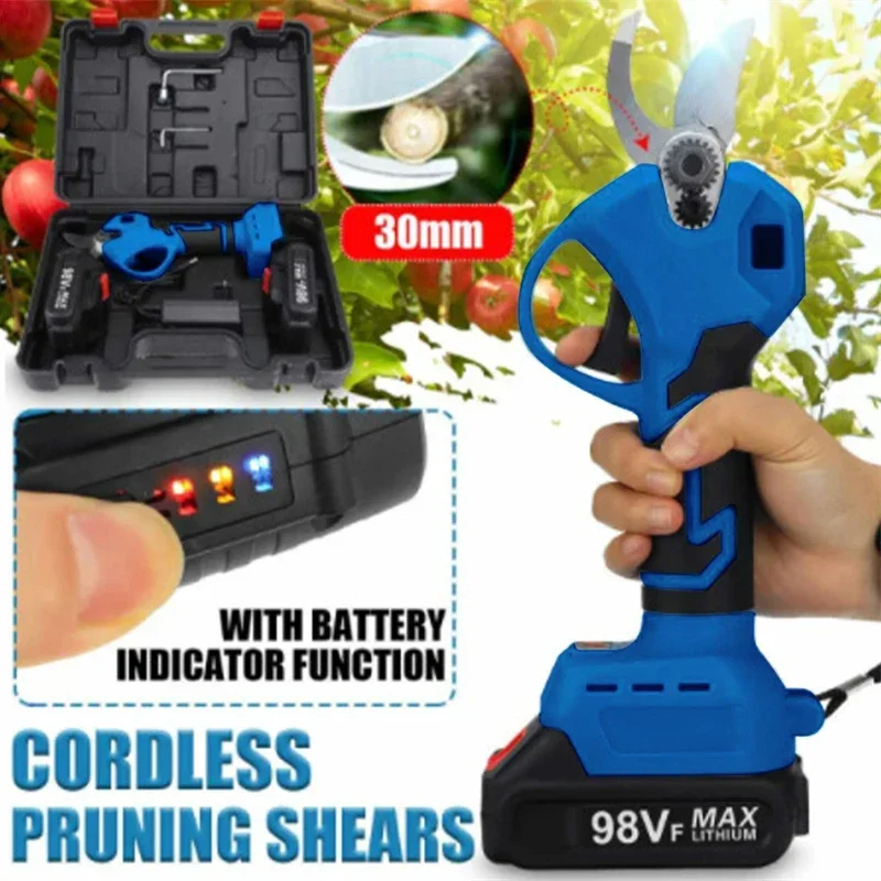 1500W Electric Pruner Shear 30mm Cordless Rechargeable Scissors Garden Fruit Tree Pruner Branches Tool For Makita 18V Battery