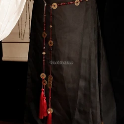 2026 chinese style new year red tassel waist pendant rich copper coins tying chain versatile hanfu horse face skirt accessories