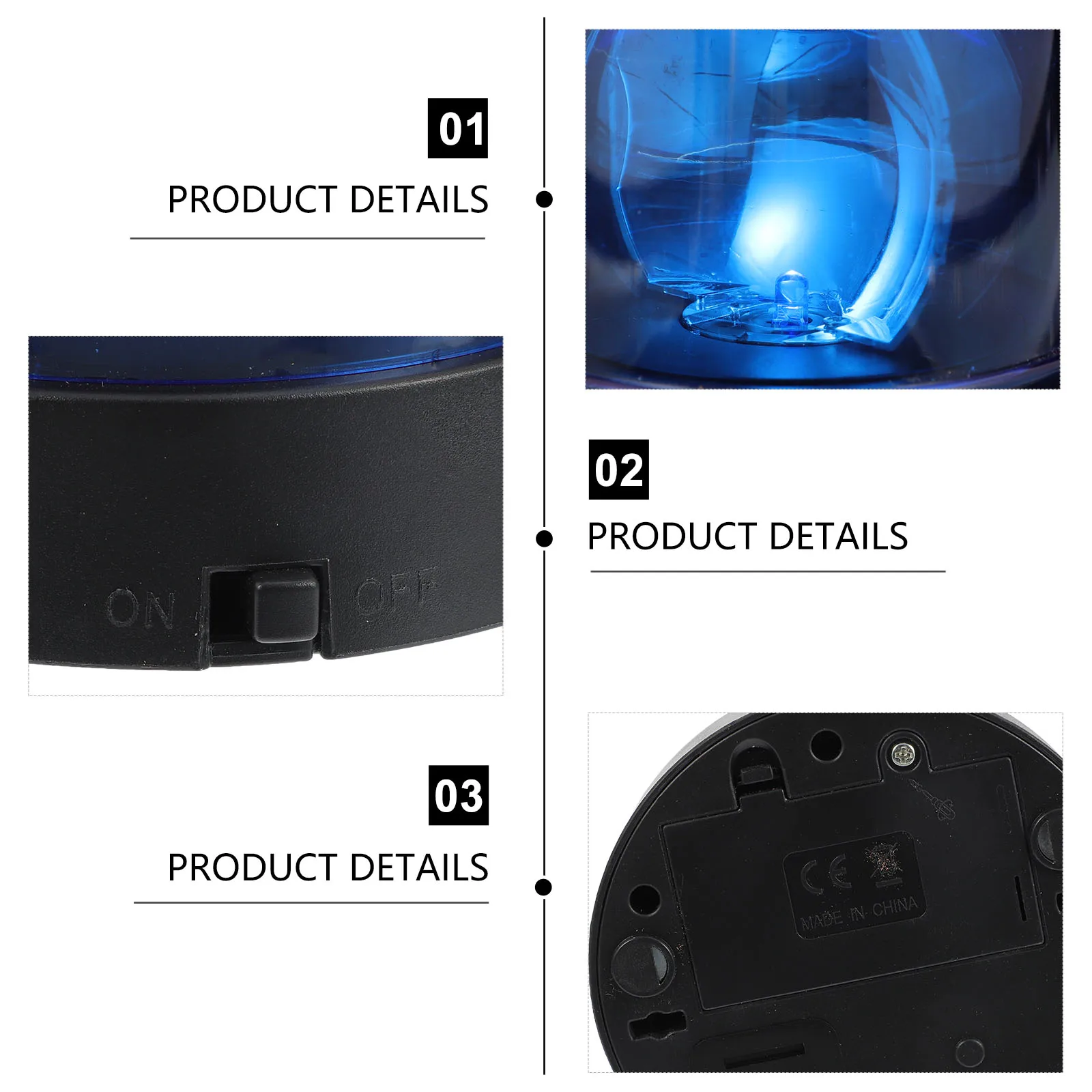 مصباح تحذير LED تقليد ضوء إنذار دوار أحمر وامض منارة تنبيه الطوارئ لعب دور الشرطة الزخرفية #1