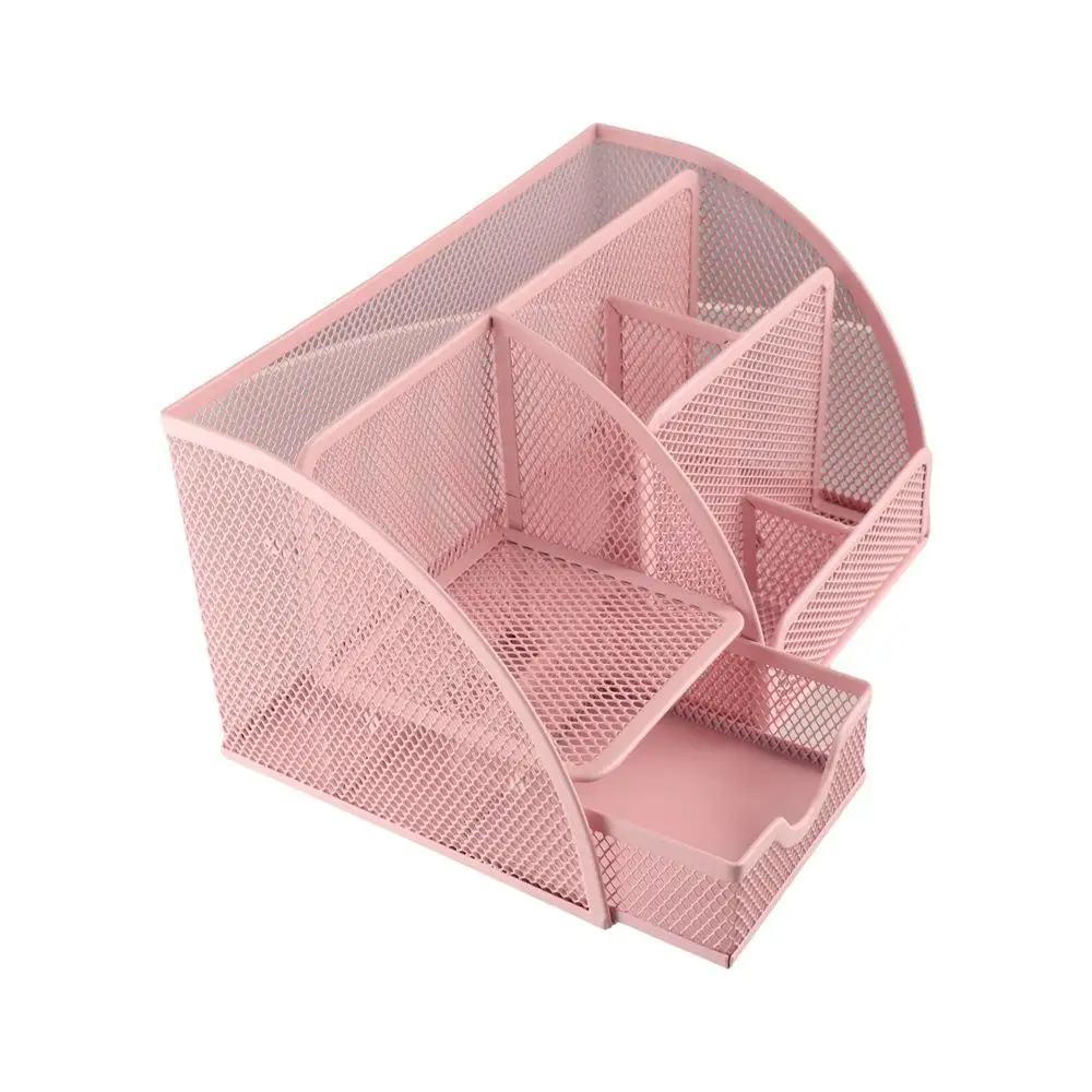

Durable Creative Multi Grid Pen Holder Metal Mesh Multi-functional Desk Organizer Thickened 1 Drawer Sundries Storage Box Pencil