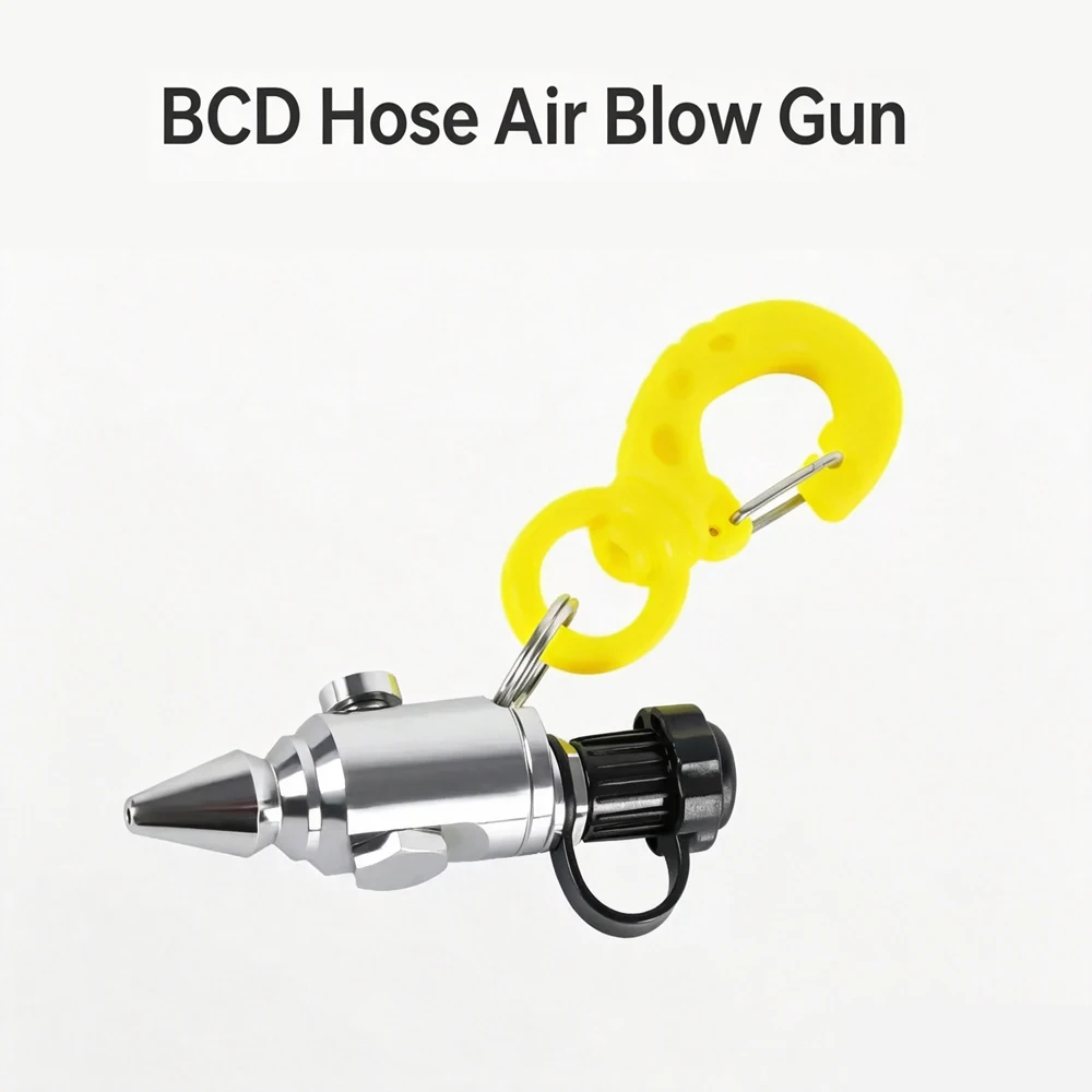 scuba-diving-bcd-hose-air-blow-gun-chrome‑plated-brass-8mm-male-connector-cleaning-tool-with-carabiner-for-diving-gear-care