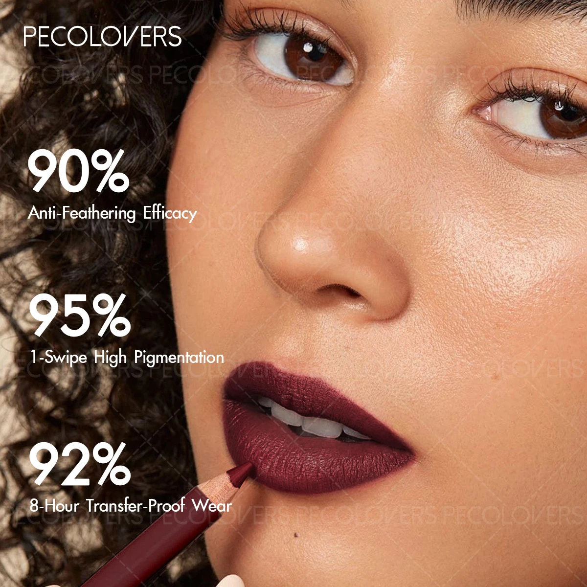 Matita labbra opaca Serie marrone, viola, rosa a lunga durata, rossetto impermeabile Matita labbra Cosmetici labbra da donna