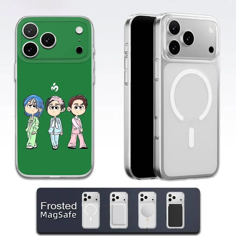 حافظة هاتف MGA M-Mrs GREEN APPLE Lilac لهاتف iPhone 17,16,15,14,13,12,11,Pro,Max,Plus,E,Air,Mini Magsafe شفافة بلوري