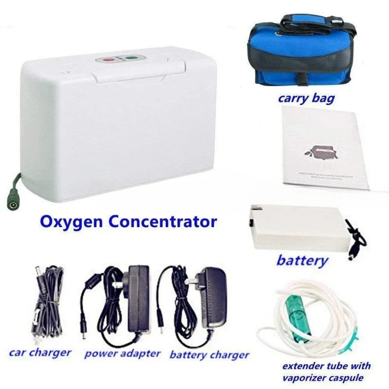 3L/min Portable Oxygen Concentrator with Battery Oxygen Generators Ventilator Sleep Mini Oxygen Machine for Home AC110-220V