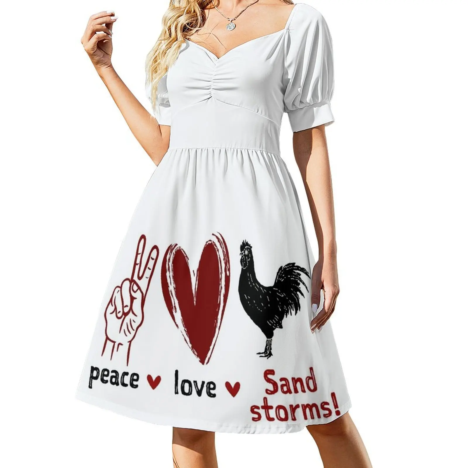 Peace, Love, Sandstorms Short Sleeved Dress Women's clothing Long veiled dresses Bride dresses Dress