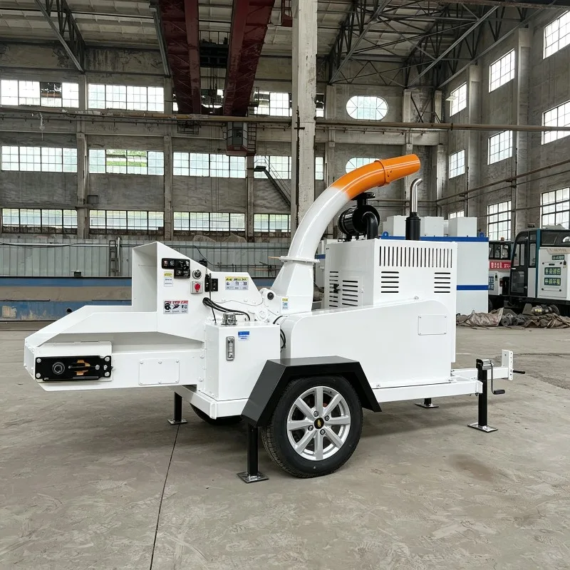 Heavy Duty Diesel Wood Chipper Shredder 15HP Branch Crusher High Capacity Sawdust Maker Forestry Machinery Equipment CE